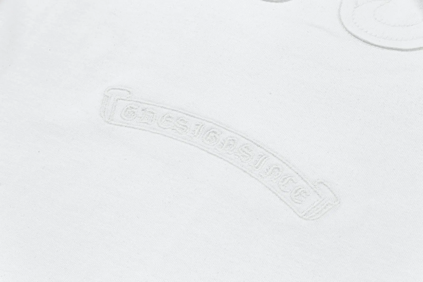 🅿️200 [CH Crow Heart] 2025FW short-sleeved T-shirt, patch embroidery, high-end 26s double yarn 300g fabric, heavy fabric, custom stretcher rib, same cylinder and dye, complete three standards, same style for men and women, color: black, white, size: S M L XL 2XL